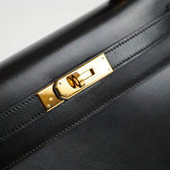 Hermès Kelly 28 Black Box Leather D Square Stamp