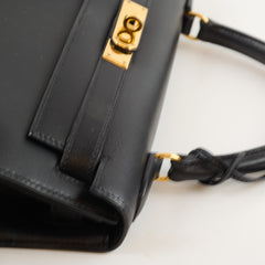 Hermès Kelly 28 Box Black GHW A Square Stamp
