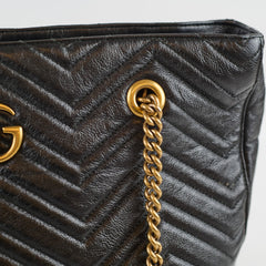 Gucci Medium GG Marmont Matelassé Tote Black