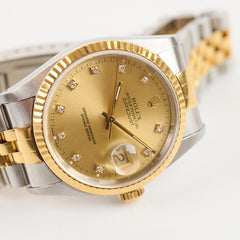 Rolex 36mm Two Toned with Diamonds Watch