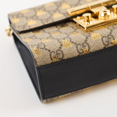 Gucci Bee Padlock Crossbody GG Supreme Canvas