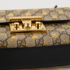 Gucci Bee Padlock Crossbody GG Supreme Canvas