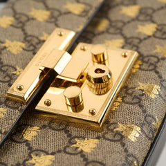 Gucci Bee Padlock Crossbody GG Supreme Canvas
