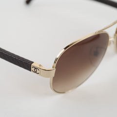 Chanel Quilted Aviator CC Sunglasses