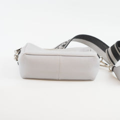 Prada Leather Shoulder Camera Bag Light Grey (two straps)