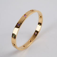 35661 Cartier Classic Love 10 Rainbow Bracelet Yellow Gold Size 16
