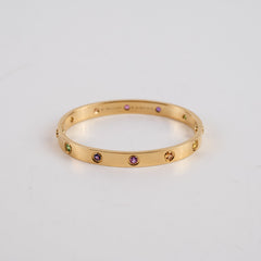 35661 Cartier Classic Love 10 Rainbow Bracelet Yellow Gold Size 16