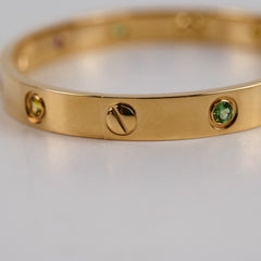 35661 Cartier Classic Love 10 Rainbow Bracelet Yellow Gold Size 16