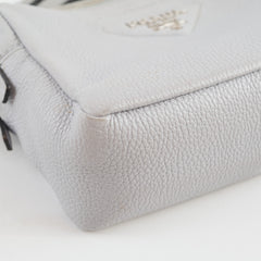 Prada Leather Shoulder Camera Bag Light Grey (two straps)