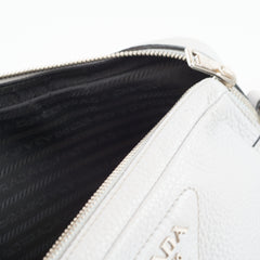 Prada Leather Shoulder Camera Bag Light Grey (two straps)