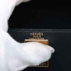 Hermes Kelly 28 Vintage Box Calf Blue Indigo - Stamp Square A 1997