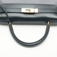 Hermes Kelly 28 Vintage Box Calf Blue Indigo - Stamp Square A 1997