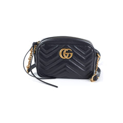 Gucci Mini Marmont Matelasse Camera Crossbody Bag Black