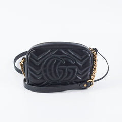 Gucci Mini Marmont Matelasse Camera Crossbody Bag Black