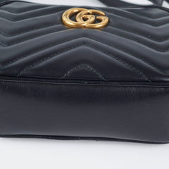 Gucci Mini Marmont Matelasse Camera Crossbody Bag Black