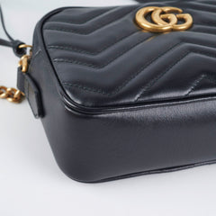 Gucci Mini Marmont Matelasse Camera Crossbody Bag Black