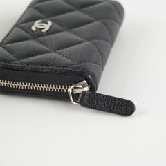 Chanel Quilted Caviar Zip Cardholder Black