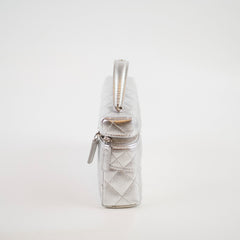 Chanel 2 Ways Shoulder Bag Vanity Case Silver Microchipped