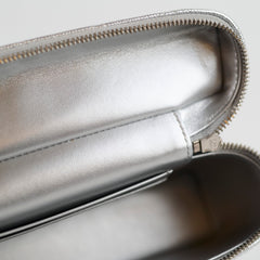 Chanel 2 Ways Shoulder Bag Vanity Case Silver Microchipped