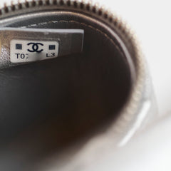 Chanel 2 Ways Shoulder Bag Vanity Case Silver Microchipped