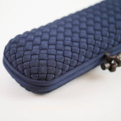 BottegaVenta Bottega Veneta Intrecciato Knot Clutch Navy