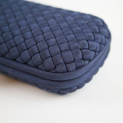 BottegaVenta Bottega Veneta Intrecciato Knot Clutch Navy