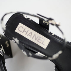 Chanel CC Sandal Heels Black Size 39