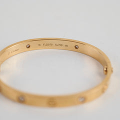 Cartier Love Bracelet 4 Diamond PG Size 16