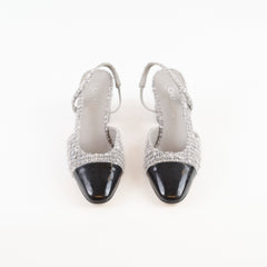 Chanel Grey Tweed Slingback Size 40