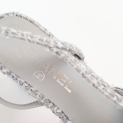 Chanel Grey Tweed Slingback Size 40