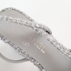 Chanel Grey Tweed Slingback Size 40
