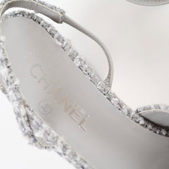 Chanel Grey Tweed Slingback Size 40