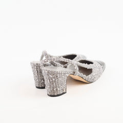 Chanel Grey Tweed Slingback Size 40