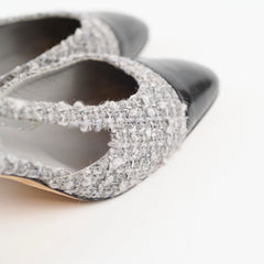 Chanel Grey Tweed Slingback Size 40