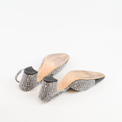 Chanel Grey Tweed Slingback Size 40