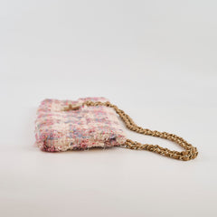 Chanel Tweed Pink Vertical Lock Reissue