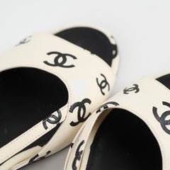Chanel CC Sandal Slingbacks White Size 39