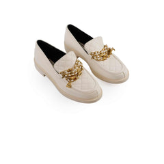 Chanel Loafers White Size 38