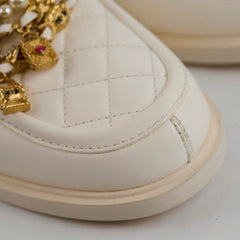 Chanel Loafers White Size 38