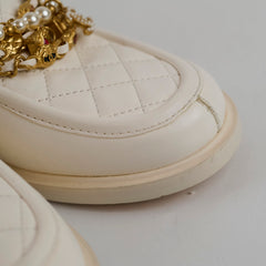 Chanel Loafers White Size 38