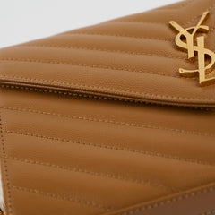 Saint Laurent Cassandre Wallet on Chain WOC Tan