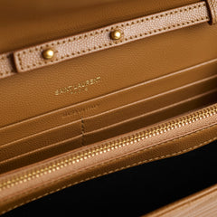 Saint Laurent Cassandre Wallet on Chain WOC Tan