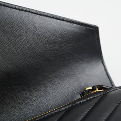 Saint Laurent Cassandre Envelope Wallet on Chain WOC Lambskin Black