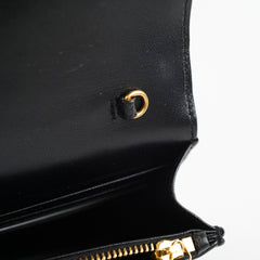 Saint Laurent Cassandre Envelope Wallet on Chain WOC Lambskin Black