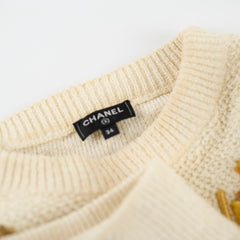 Chanel Embroidered Sweater Size 34 18C Paris Greece Runway
