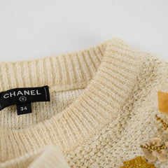Chanel Embroidered Sweater Size 34 18C Paris Greece Runway