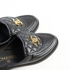 Chanel CC Turnlock Flat Mules size 36.5