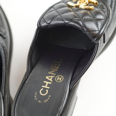 Chanel CC Turnlock Flat Mules size 36.5