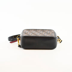 Fendi Mini Vitello Century 1974 Camera Bag FF Embossed Brown / Black