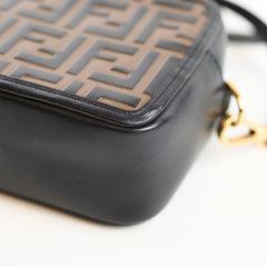 Fendi Mini Vitello Century 1974 Camera Bag FF Embossed Brown / Black